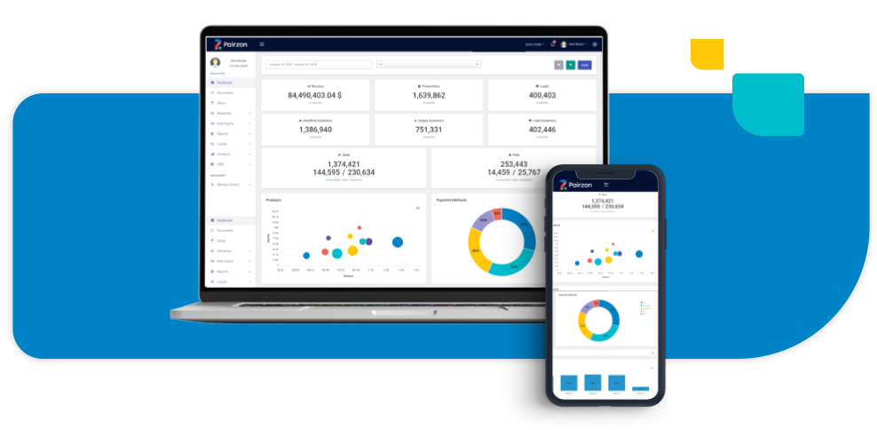 dashboard with information